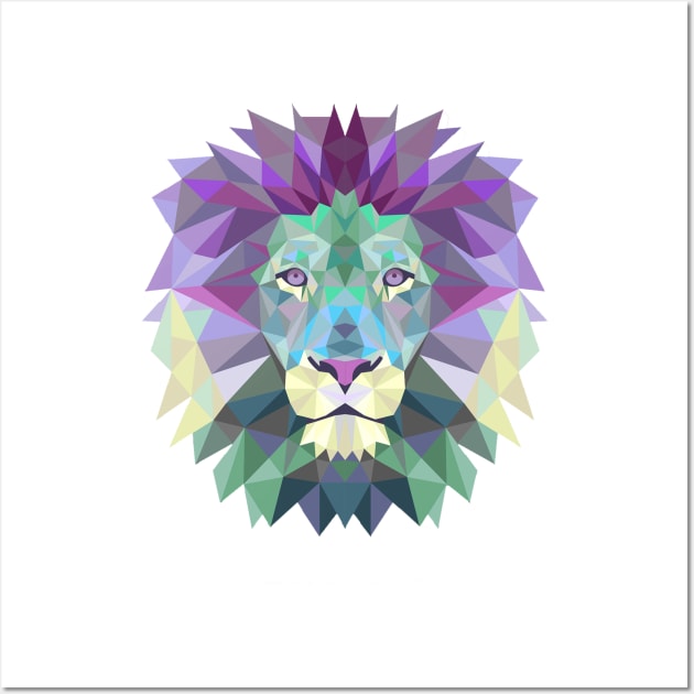 Polygonal lion head t-shirt Wall Art by Brainable ART